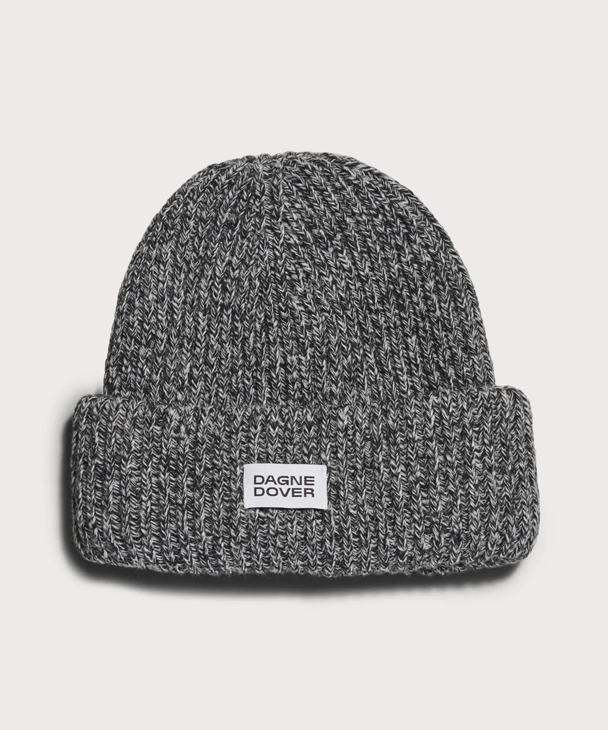 Chunky Knit Beanie in Onyx Marble
